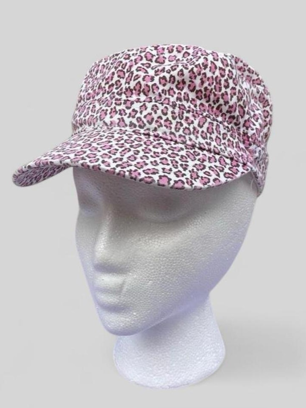 Pink Cookie Leopard Print Cadet Cap Pink White Animal Print Hat